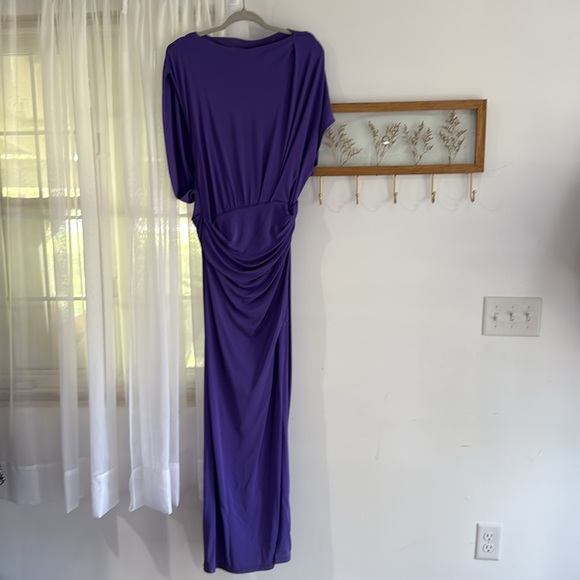 NWT Simkhai Hollins Asymmetric Cape Gown Maxi Dress Purple - Picture 2 of 4